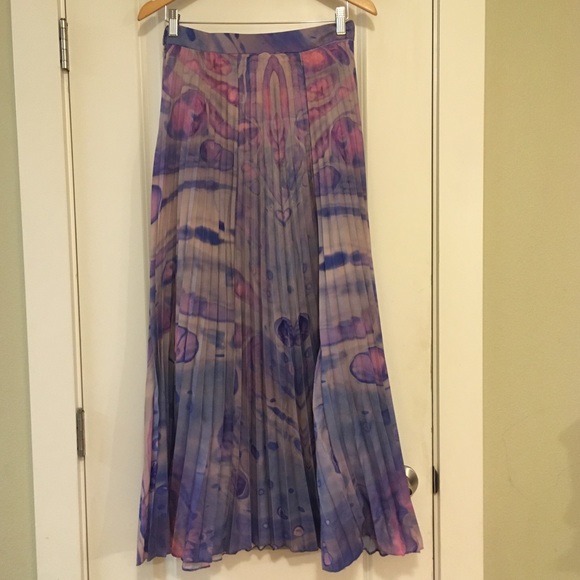 ⭐️NWT Anthropologie Marble-Dyed Pleated Maxi Skirt - Picture 5 of 8